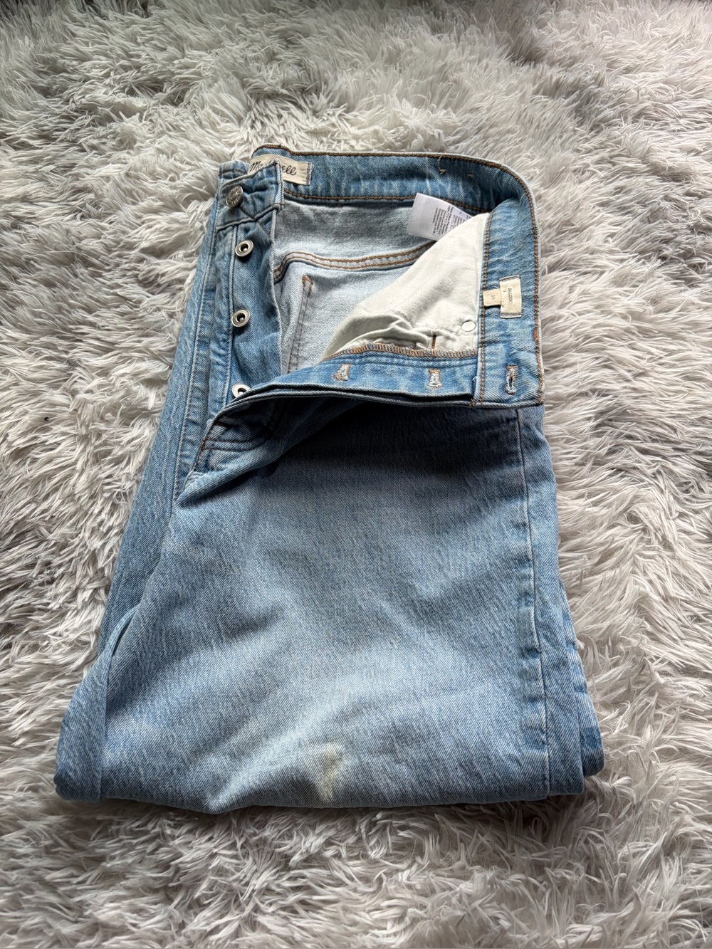 Light Wash Button-Fly Jeans